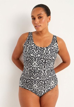 Cellbes of Sweden - Sportig baddräkt - beige / svart - för damer - 60