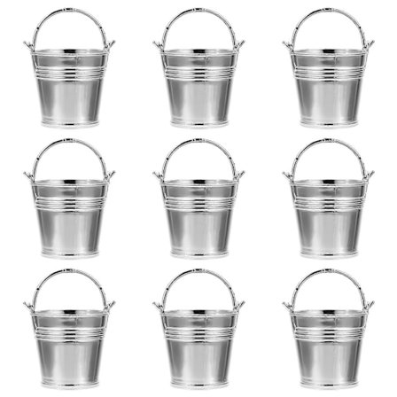 10 st Metallfästen Snacks Metallhink Liten Hink Handtag Minihinkar Mini Favorithinkar Små Dekorativa Hinkar