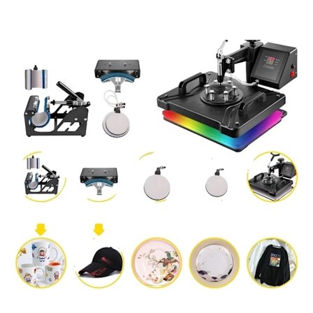 VEVOR Varmepresse Maskine, Sublimation Print, Allsidig Værktøj, 6 i 1