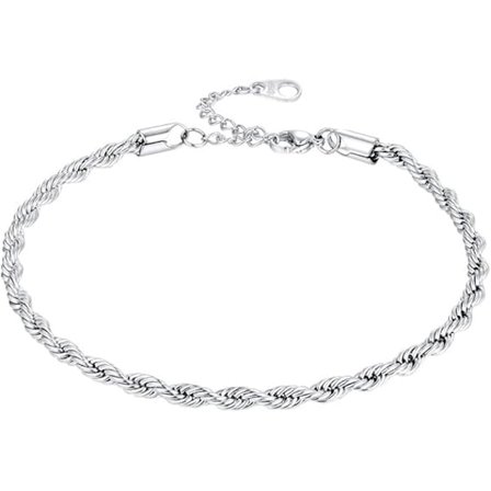 Ankelkedja dam, fotlänk i rostfritt stål, Figaro