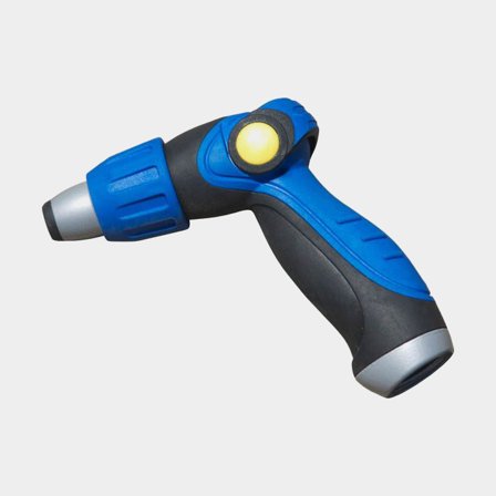 Spolmunstycke HoseCoil Thumb Lever Nozzle with Rubberized Metal Body & Adjustable Tip, plast, 3/4" (GHT), passar bäst till 3/8′′ eller 1/2′′ slang