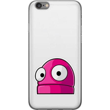 Yhteensopiva Puhelinkuori Apple Apple iPhone 6 Pinkki sarjakuvahahmo suurilla silmillä leikkisässä ja humoristisessa tyylissä