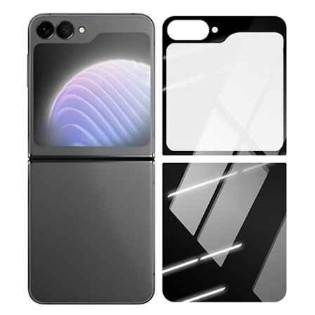 RURIHAI 1 sett Samsung Galaxy Z Flip6 5G bakre skjermbeskytter bakdeksel med høy aluminium-silisiumglass