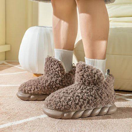 Högskurna varma fluffiga byxor med tjock sula Bekväma för inomhus- och utomhusbruk