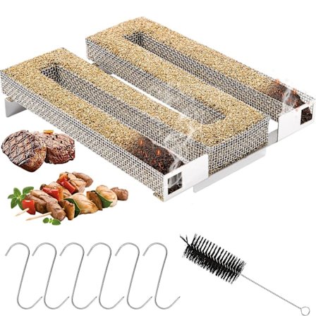 Koldrøgsgenerator i rustfrit stål, grillprodukt (22,5x 17,5x 4)