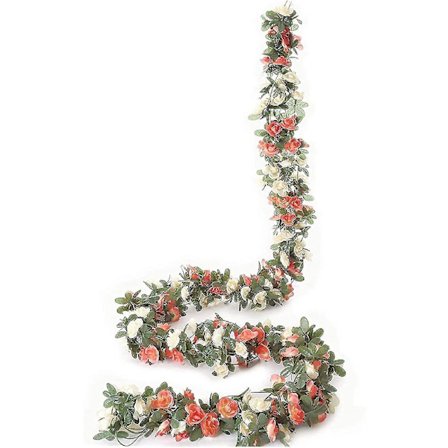 Tummanpunainen ruusuköynnös koriste ruusukaistale keinotekoinen tekokukka köynnös luova hääkoriste ruusuköynnös