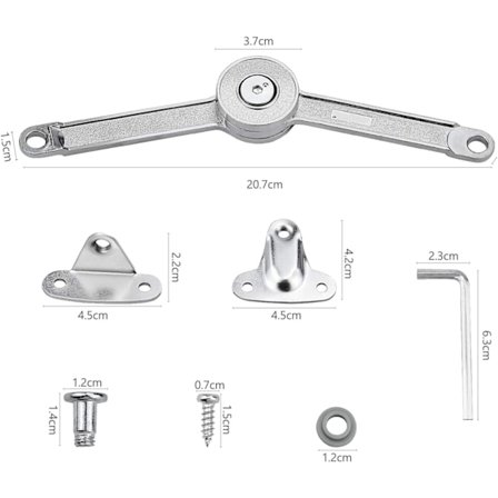 *2 stk møbelskap skapdør løfte støtte hengsel skapdør møbelskap lokk klaff opphold buffer justerbar demper*
