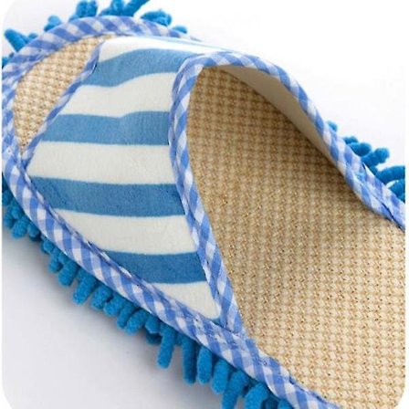 1 par gulvpolering støvtørking rengjøring fot sko mopp tøfler lat raskt hus, 1 par-blå