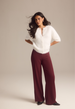 BUBBLEROOM-Odelle Wide High Waist Pants-42