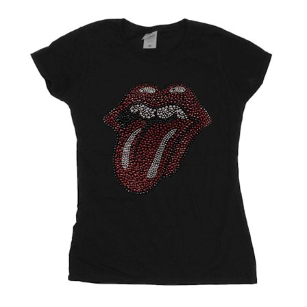 The Rolling Stones Womens/Ladies Classic Tongue Diamante T-Shir