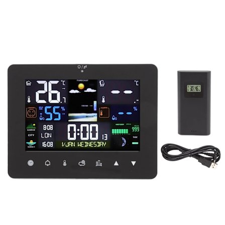 Vejrur med fugtighed, temperaturføler, måler, termometer til hjemmet og kontoret