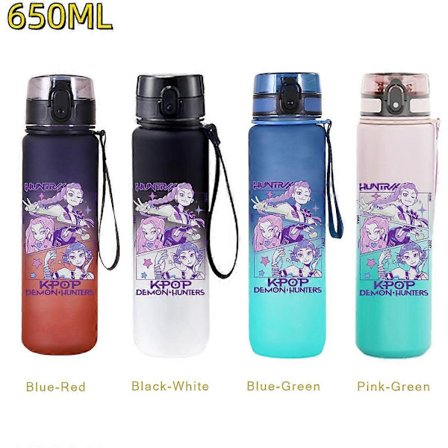 650ml KPop Demon Hunters Vannflaske med Flipplokk - Perfekt for Reise, Trening og Gaver