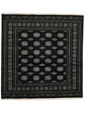 Handgeknüpft Pakistan Buchara 2Ply Teppich 201X205 Schwarz/Dunkelgelb