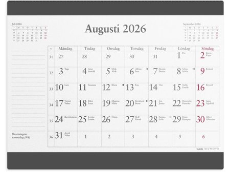 BURDE Musmatta Månadsblock 2026 - Lyreco - Almanackor och kalendrar - Bordskalendrar och skrivunderlägg - Skrivunderlägg - Kalender
