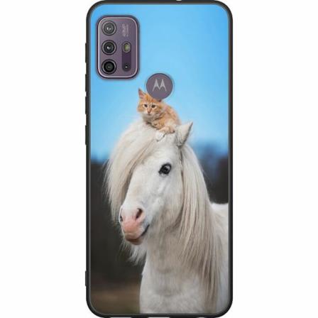 Motorola Moto G30 Svart Skal Häst & Katt