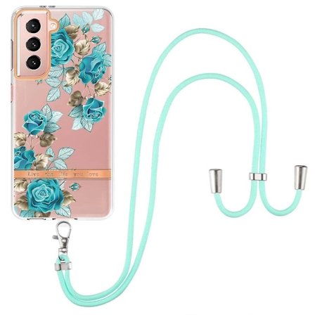 Slimmat och tåligt mjukband med nyckelband för Samsung Galaxy S21 - Blå Ros