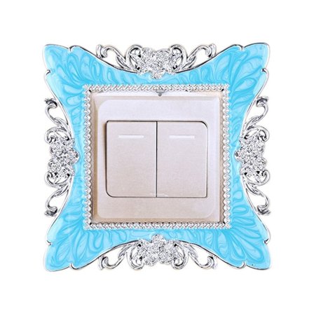 Enkel Ljusströmbrytare Uttag Omgivande Ram BLÅ