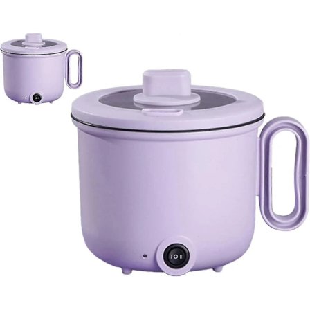 Elektrisk Varm Gryde Belagt Anti-Skoldningshåndtag Klart Låg Hurtig Nudelkoger 1,5l Mini Gryde Til Bøf, Æg, Stegte Ris, Ramen, Havregryn, Suppe...