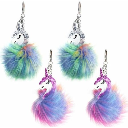 4 kpl Naisten Yksisarvinen Avaimenperä Kulta Värikäs Seos Laukku Avaimenpidike Auto Puhelin Pussi Juhla Tarvikkeet Koti Dekoraatio Riippuva Koriste 