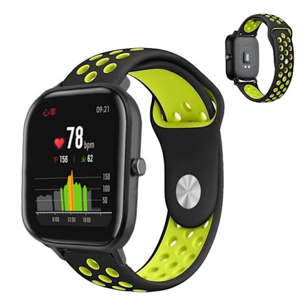 Amazfit GTS klockarmband i silikon med dubbla färger - Svart / Grön