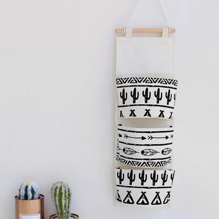 Barneroms hengende arrangør med 3 lommer veggdørarangør