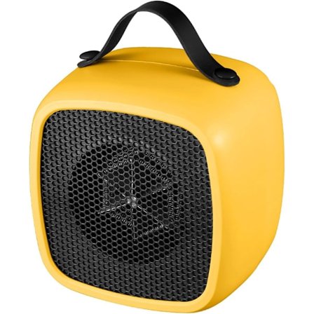 ING 500W Liten Keramisk Elektrisk Varmeovn med Overopphetingsbeskyttelse Gul Romvarmer for Kontorbord og Stue Kompakt Innendørs Varmeovn