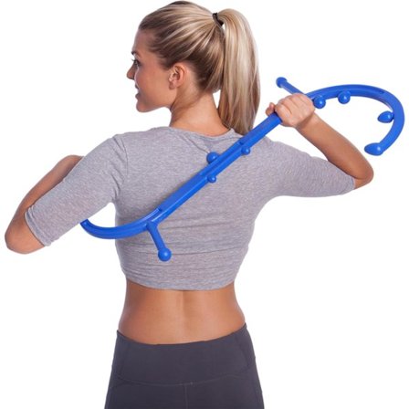 Klassisk USA-fremstillet håndholdt fuld kropsmassage stok tryk & triggerpunkt - Dobbelte massagekroge til ryg, skulder, nakke. Manuel ryg