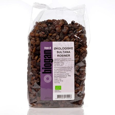 Biogan Rosiner Sultanas 1 kg, Helse & Madvarer, Tørret Frugt, Rosiner
