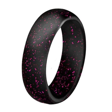 7 stk. Kvinders Mode Silikon Bløde Glimtende Glitter Fingerringe Fest Smykker Gave Black Red Glitter US 10