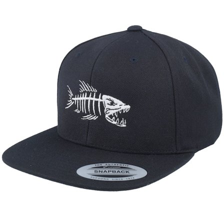 Skillfish - Schwarz Snapback Cap - Fish Bones Black Snapback @ Hatstore