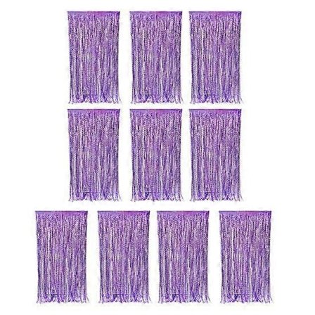 10 st Franskant Gardin Metallisk Glitterfolie Franskant Gardin Bakgrund Återanvändbar Glimmande Vågig Glitter