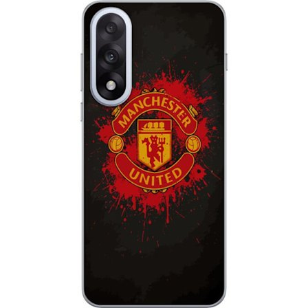 Kompatibelt Mobildeksel til Motorola OnePlus Nord 5 Manchester United logo i rød og gul farge med røff sportslig bakgrunn