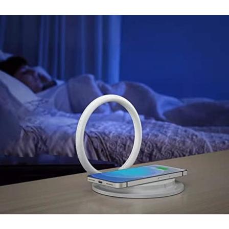 LED-yövalo langattomalle lataukselle kaikille Qi-laitteille, silmäsuoja