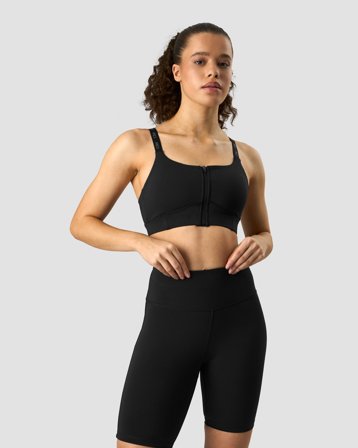 ICANIWILL - Ultimate Training Zipper Sports Bra Black - Sport-BH - Dam - Träningskläder från ICIW