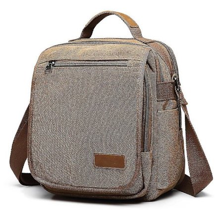 Canvas-olkalaukku Miehille Olkalaukku Miehille Rento Miehen Laukku 1kpl-Harmaa