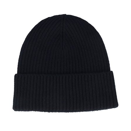 MJM Hats - Musta cuff Beanie - Beanie Rib 42 Rec Wool/Cashmere Mix Black Cuff @ Hatstore
