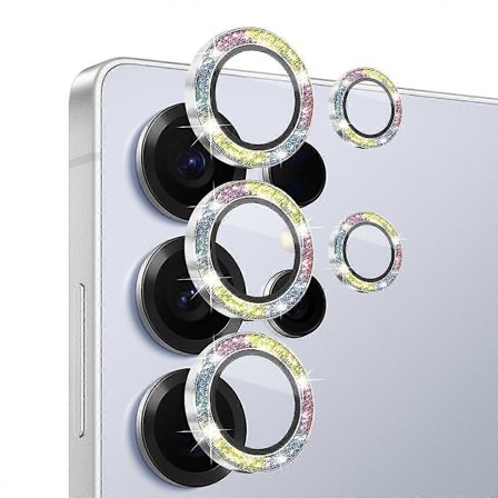 Til Samsung Galaxy S25 Ultra kameralinsefilm hærdet glas + metalglimmer baglinsebeskytter