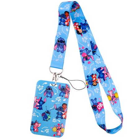 Nakkebånd med Stitch-motiv - Nøkkelbånd, mobil sikkerhetsstropp, kortholder, kontordokumentholder, gave