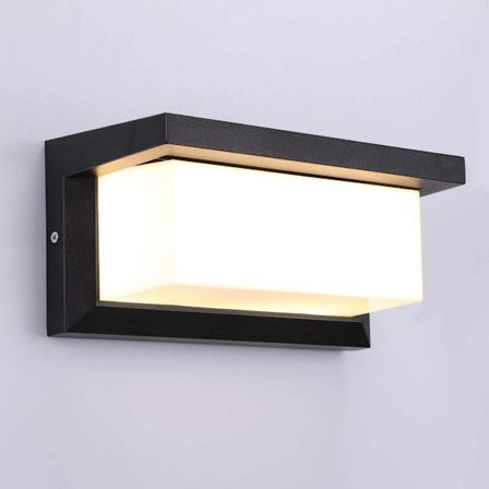 Moderne utendørs vegglampe LED 18W vanntett IP66 antrasitt aluminium belysning