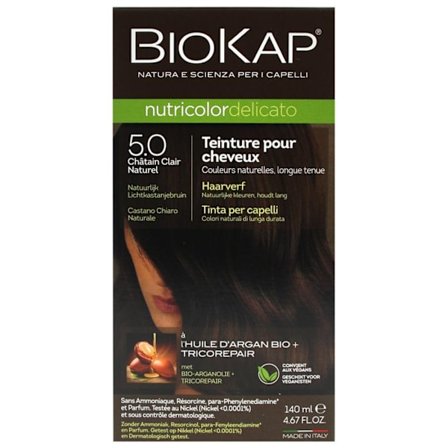 Biokap Nutricolor Delicato Hårfarve 5.0 Lys Naturbrun 140ml