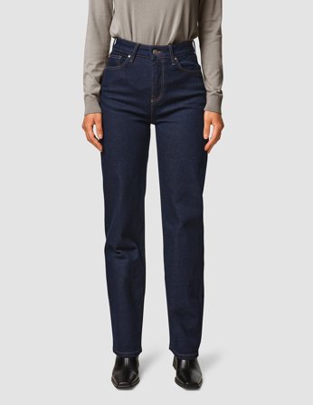 Shaping New Tomorrow - Dame - Women's Jeans Straight - Dark Blue - Størrelse 24/30
