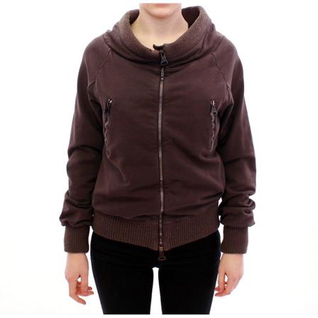 Ermanno Scervino, Stretch Full Zip Sweater Jacket Bruin, Dames, Maat:S