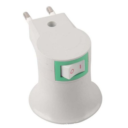 E27 LED-lys hane-kontakt til EU-type pluggadapterkonverter for pærelampe