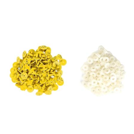 100 stk. Kvalitetsplast Dyrehold Øremerke for Kanin Rev Hund Markør Etikett (Gul) Yellow