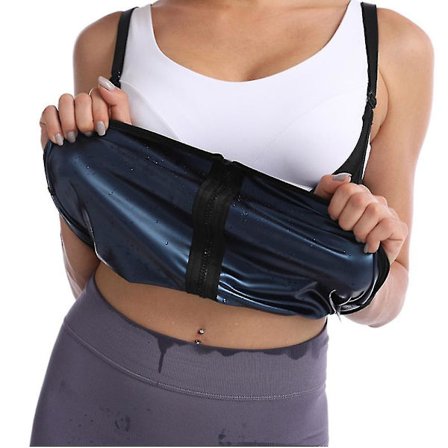 Dam Waist trainer Bastu Shaper Väst Thermo Shapewear Skjorta Korsett Linne Bantningsväst Korsett Gym Fitness Träningströja,blå