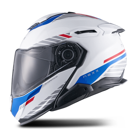 Nexx X.Lifetour Globe Öppningsbar Hjälm Vit/Blå M
