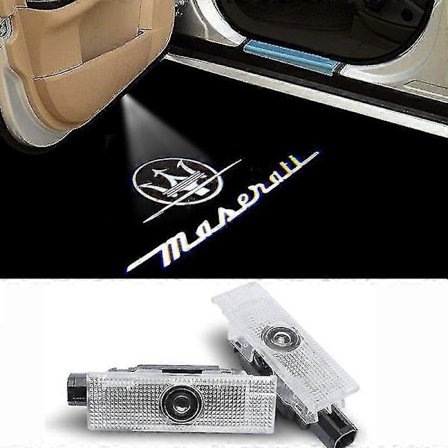 2 st Välkomstljus För Maserati Ghibli Levante Quattroporte Led Laser Projektorljus Logotyp Dörrljus Golvlampa H Stil