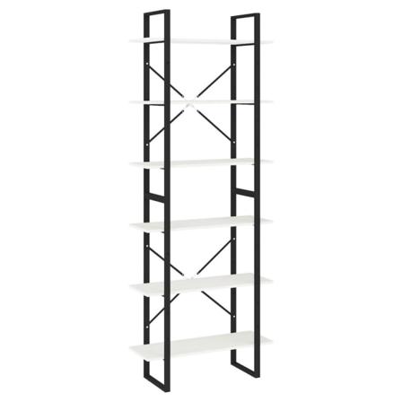 Vidaxl Hög Bokhylla Vit 80x30x210 Cm Massiv Furu Vit