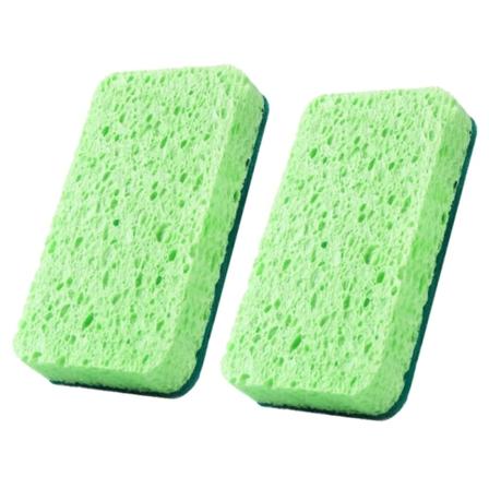 2-pack disksvamp för kök Dubbelsidig skursvamp Repfri svampar för köksdisk Hushållsrengöring