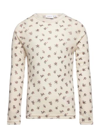 Nkfwang Wool Rib Ls Top Aop Xxiii Cream Name It